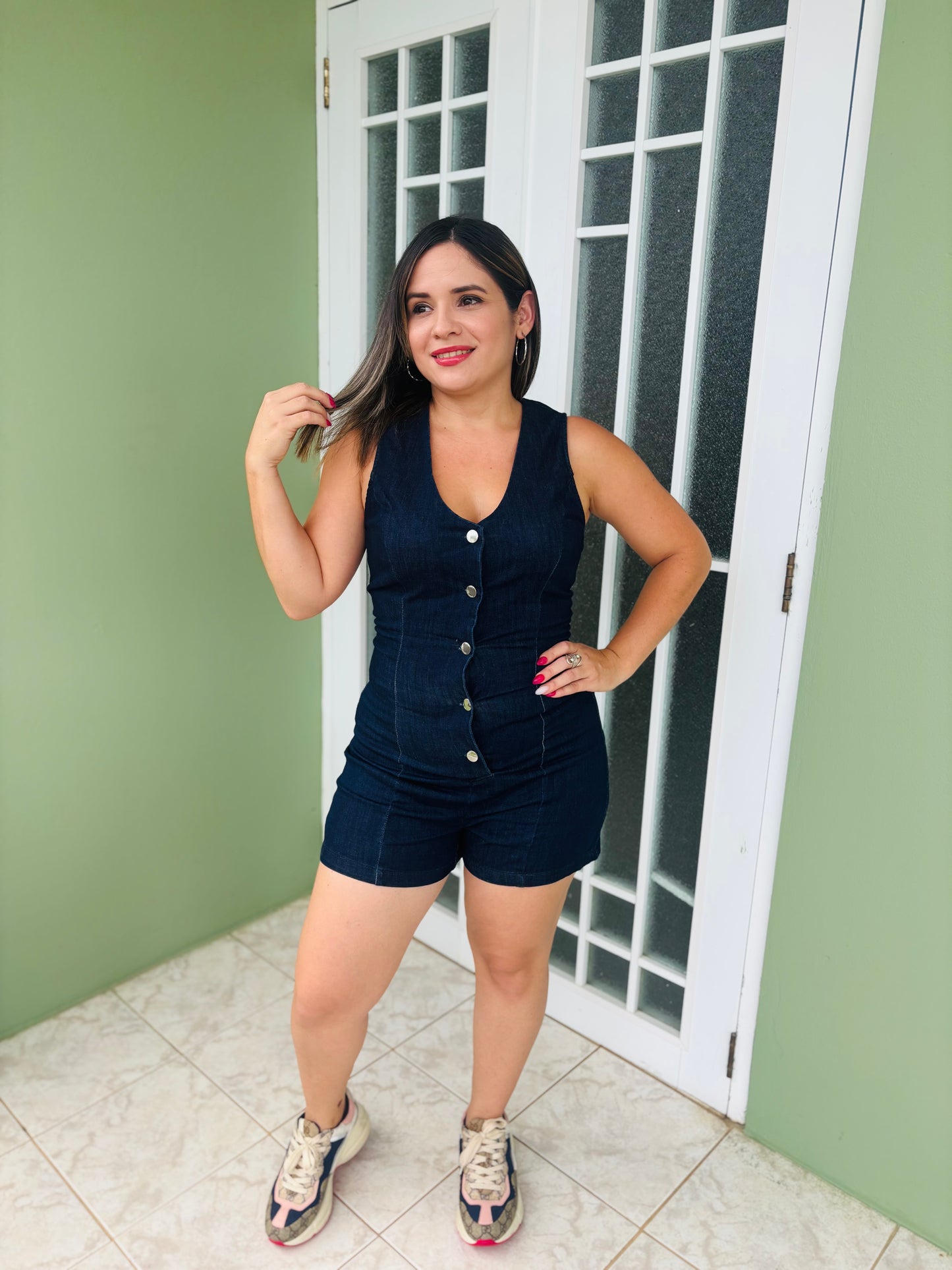 Denim Romper