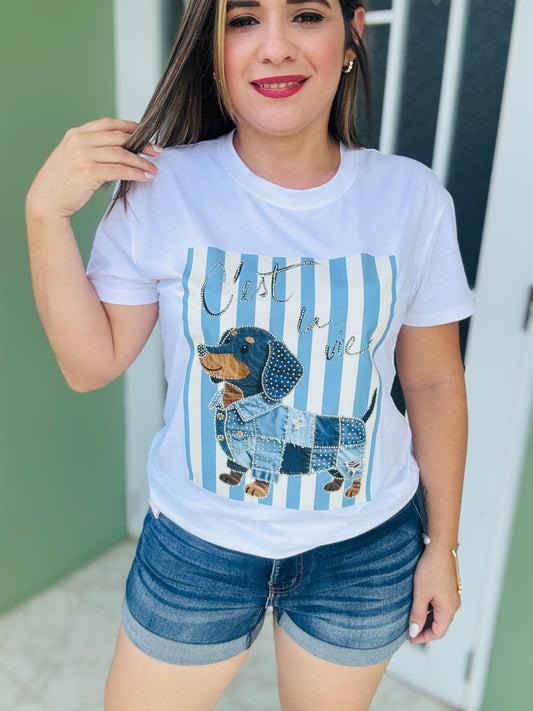 Tshirt Dog Denim