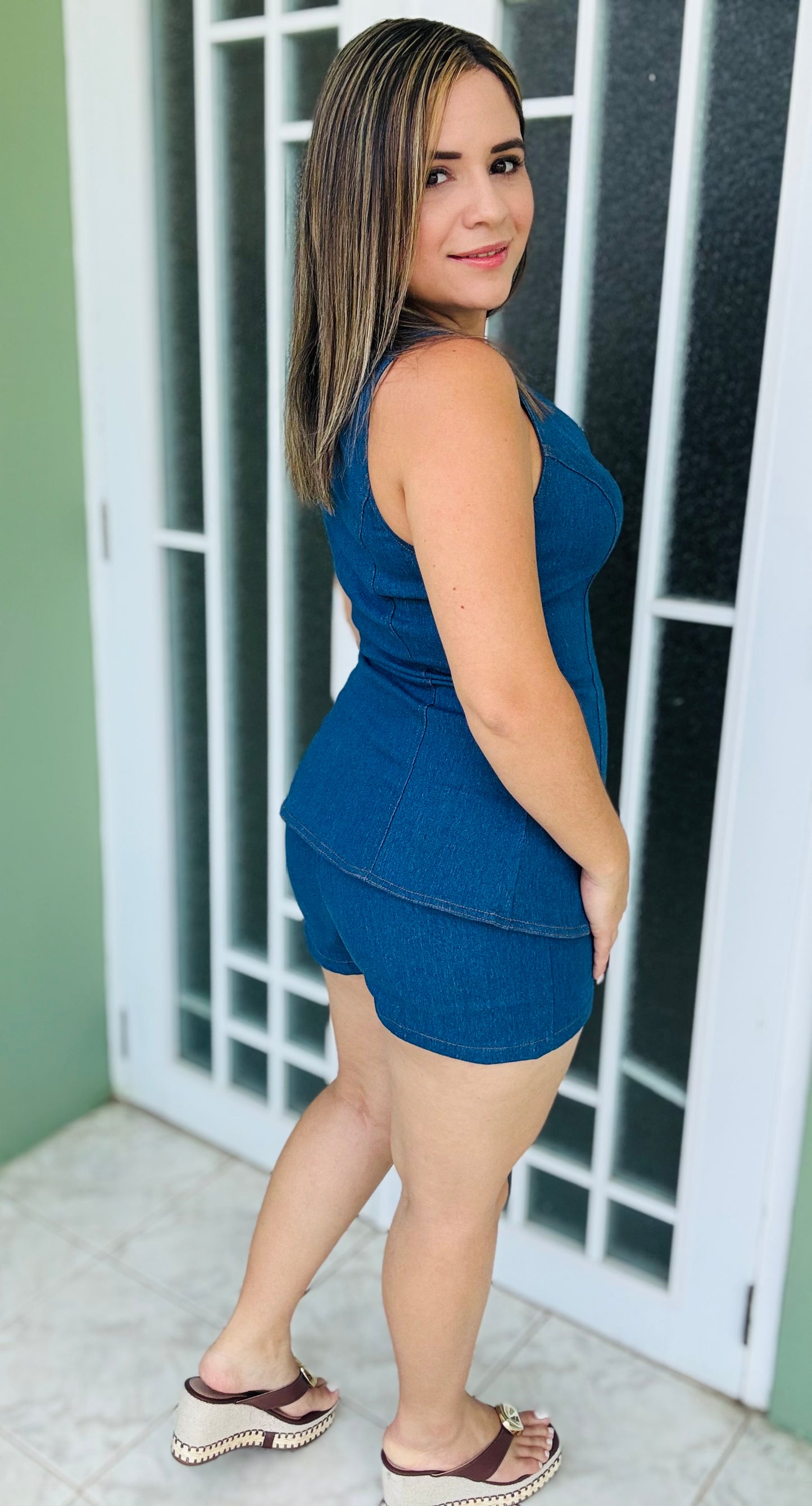 Romper Denim Asimétrico